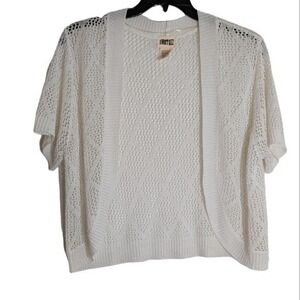 Vintage Sweet Kizz Open Front Short Sleeve Open Knit Cardigan Sweater Size‎ 2X